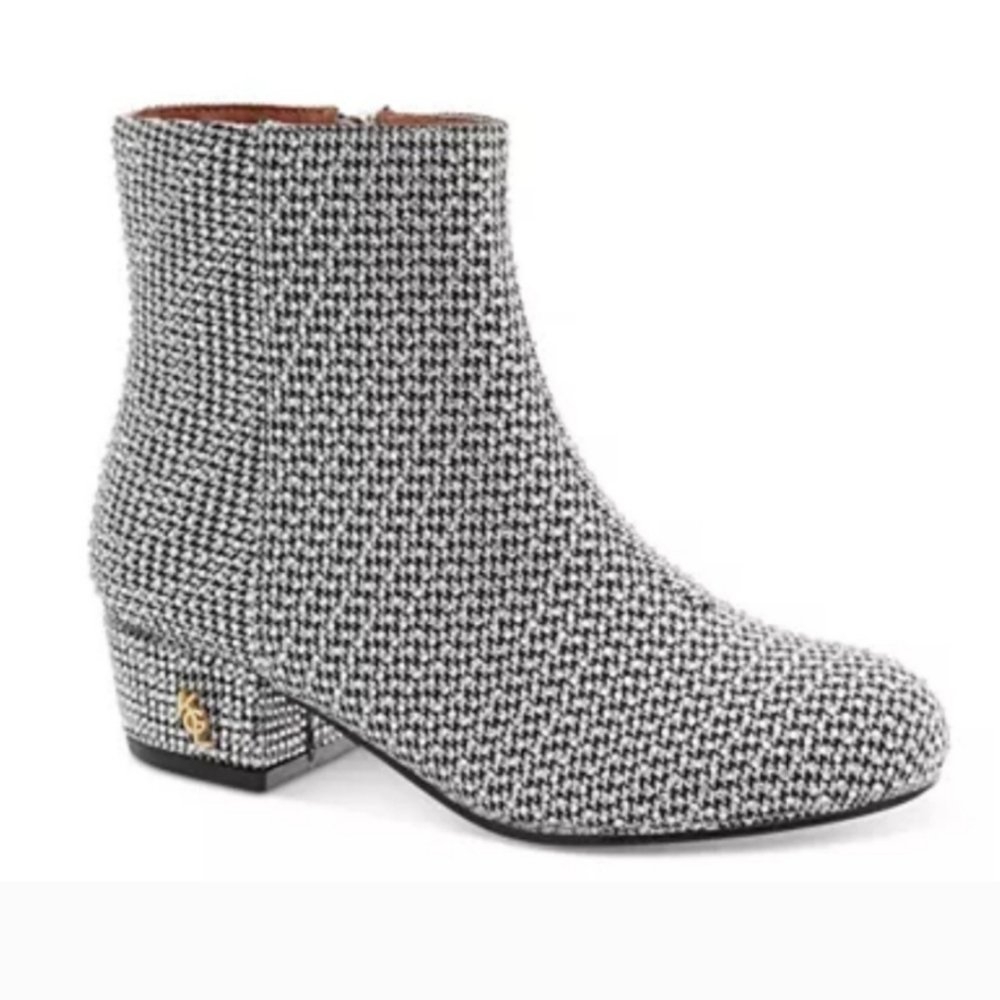 Kurt Geiger Mini Burlington Silver Rhinestone Embellished Girls ankle Boots 1
